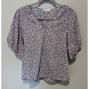 Madewell floral cotton top size medium
